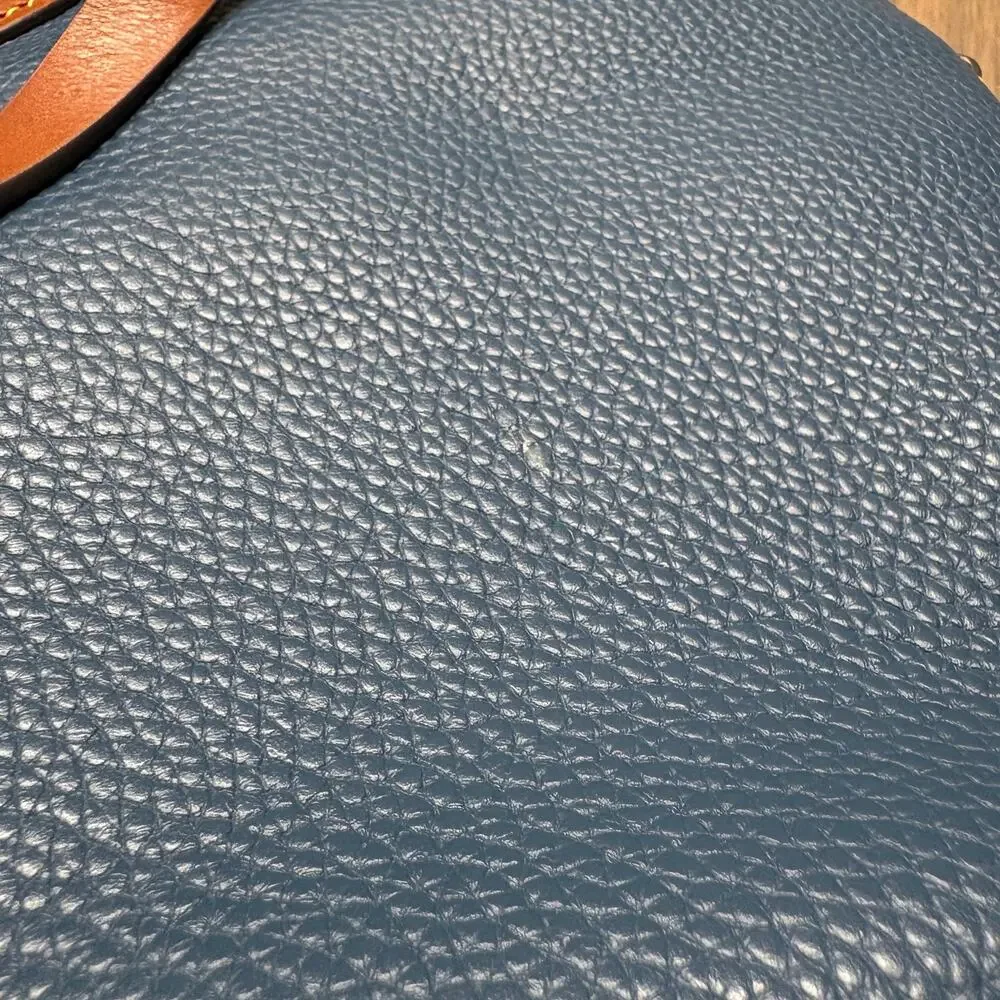 Dooney & Bourke Backpack Pebble Grain Jeans Blue Leather Pocket Adjustable Strap